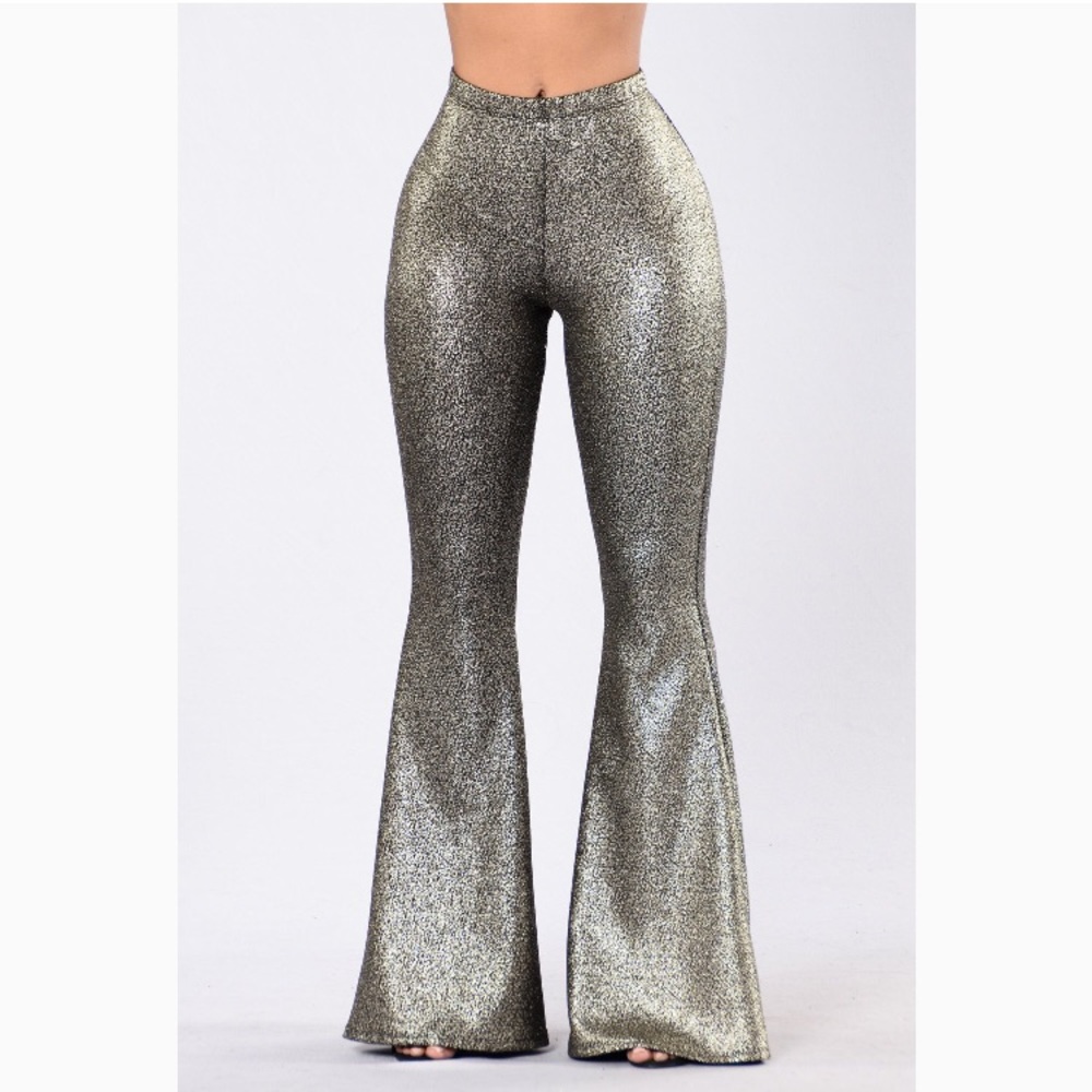 NWT Gold Fashion Nova flared pants